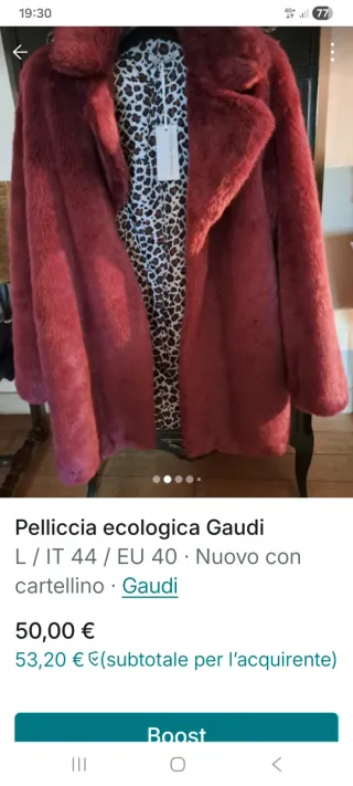 Pelliccia ecologica Gudi rossa