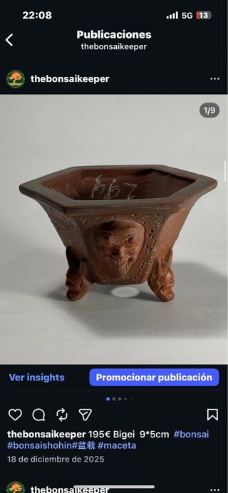 Maceta Bigei para bonsái 9x5cm