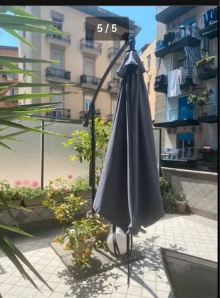 Ombrellone da Giardino Grigio con Manovella