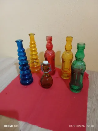 Set 6 Bottiglie Vetro Vintage