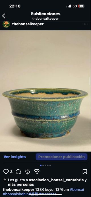 Maceta bonsai Koyo 13x6cm