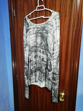 Jersey manga larga estampado