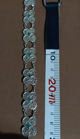 Pulsera Vintage Plata Ley 925 Filigrana Esmalte Ve