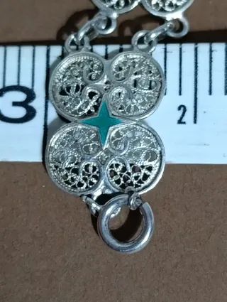 Pulsera Vintage Plata Ley 925 Filigrana Esmalte Ve