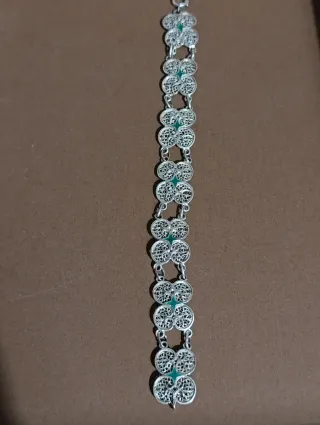 Pulsera Vintage Plata Ley 925 Filigrana Esmalte Ve