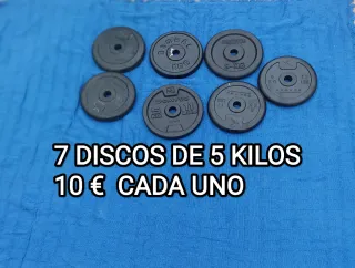 7 Discos de Pesas 5 Kilos