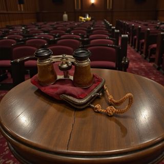 Antico binocolo da opera con custodia fine 800