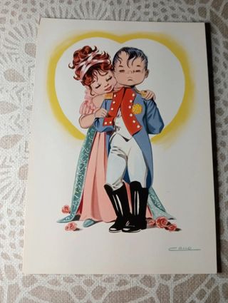 4 Postales del Ilustrador Cano Años 70