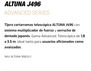 Tijera podar extensible con serrucho