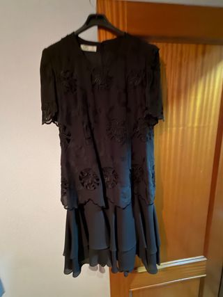Vestido de ceremonia negro mujer 1 uso Talla 44