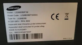 Samsung TV Televisor 26" negro