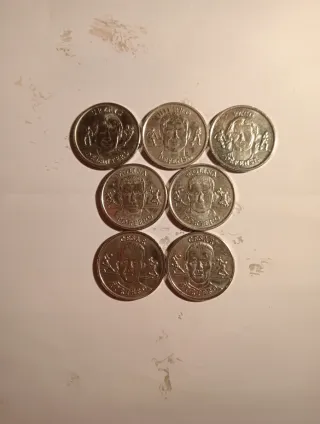 Lote 7 monedasde la selección española de futbol