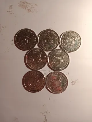 Lote 7 monedasde la selección española de futbol