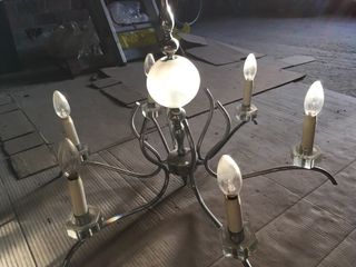 Lámpara araña plateada