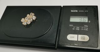 Pendientes Trébol Oro 18K y Cristales 3,6g