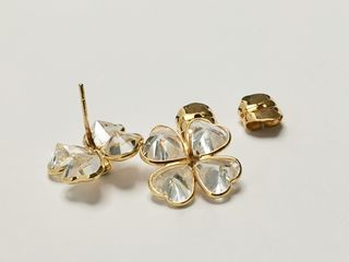 Pendientes Trébol Oro 18K y Cristales 3,6g