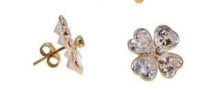 Pendientes Trébol Oro 18K y Cristales 3,6g