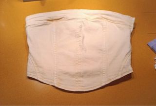 Top vaquero beige/amarillo