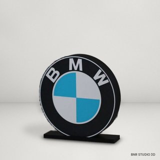 Lámpara circular logo coche con base negra