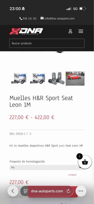 Muelles H&R Seat Leon MK1