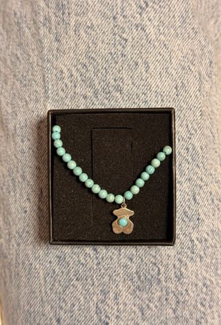 Pulsera Tous Oso Turquesa Plata
