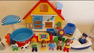 Playmobil. Casa, con piscina, coche, lancha etc