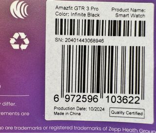 Amazfit GTR 3 Pro Smartwatch Negro