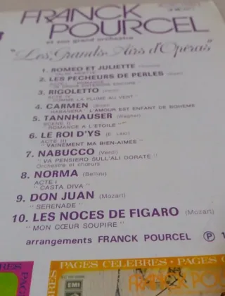 LP Vinil Franck Pourcel - Les Grands Airs d'Opéra