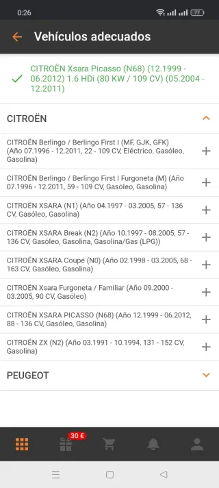 Kit reparación Citroen Amortiguación
