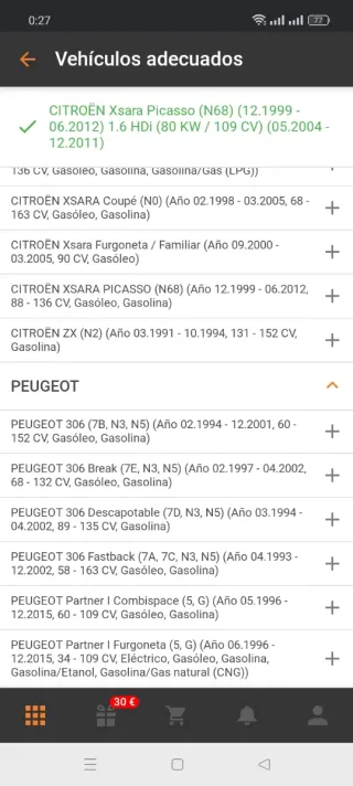 Kit reparación Citroen Amortiguación