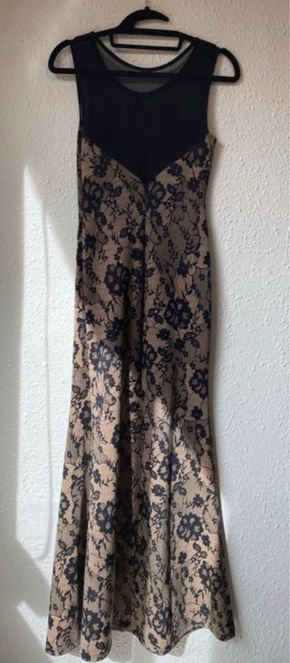 Vestido de gala Maria Bonita negro y dorado