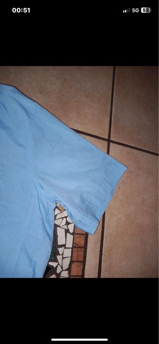 Camicia uomo celeste manica corta taglia 41