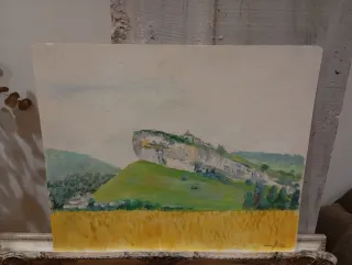 Cuadro paisaje óleo en lámina Pantaleón de Losa bu