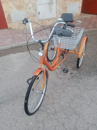 Bicicleta 3 Ruedas con Cesta Naranja