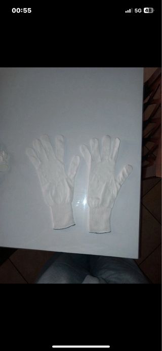 3 paia guanti cotone bianchi