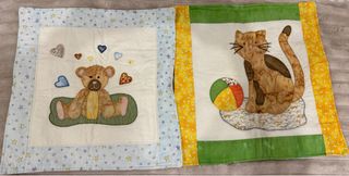 Cojines infantiles patchwork oso y gato