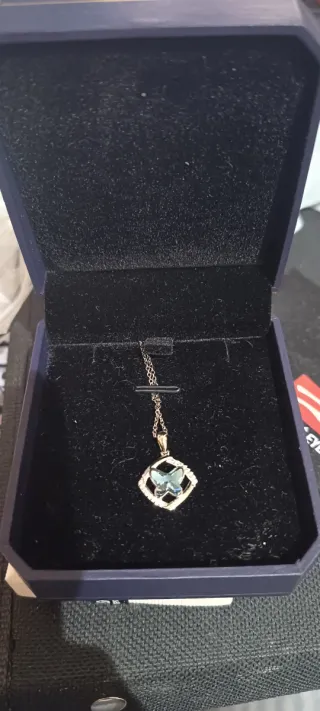 Collar Plata Mariposa Azul