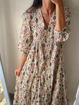 Vestido Zara Estampado Midi