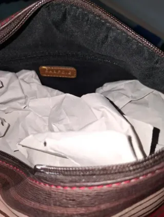 Bolso de mano con rayas