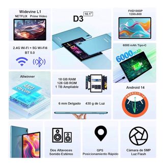 ¡PROMO! Tablet Android 18GB RAM+128GB ROM Nueva