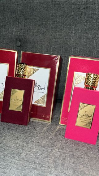 Set Perfumes Lattafa Árabes Oro y Rojo