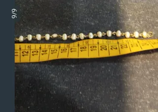 Pulsera perlas doradas con broche y perlas nacarad