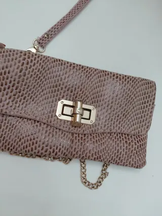 Bolso fiesta piel rosa