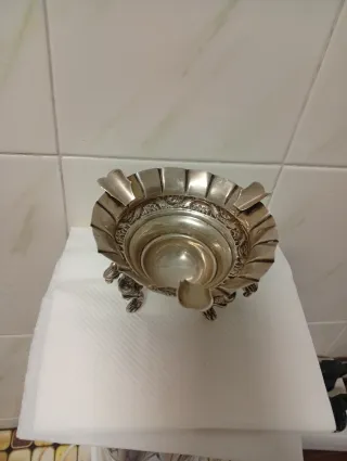 Cenicero antiguo de plata