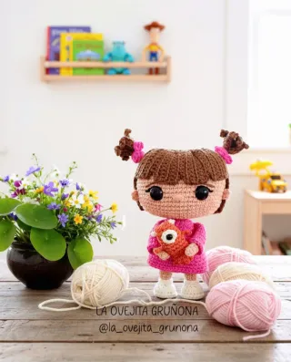 Muñeca Boo Amigurumi Monstruos S.A.