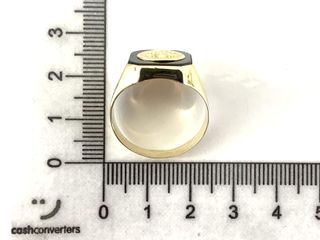 sello oro 18k con piedra con circonita