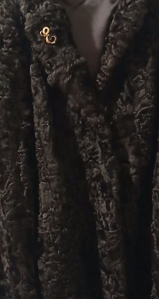 Abrigo de Astracán Negro 3/4