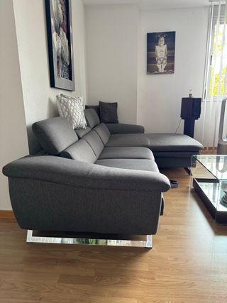Sofá modular gris tela