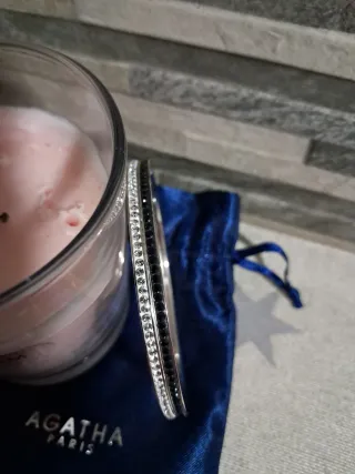 Pulsera Agatha circonitas brillantes y negras