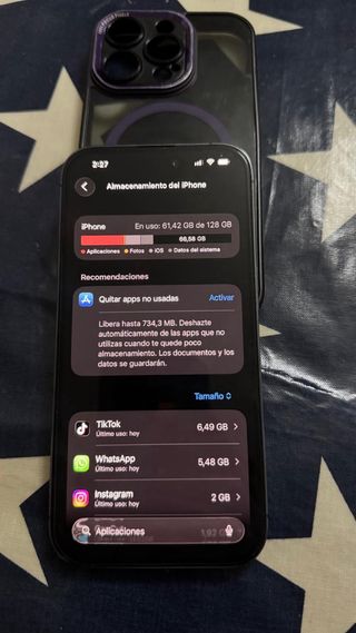 iPhone 14 Pro Gris/Morado